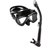Cressi Liberty Quattro & Epsilon Dry, Premium Snorkeling Combo Set Unisex Adulto, Nero/Grafite/Argento, Unica