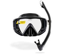 CRESSI Liberty Triside & Epsilon Dry Black/Graphite - Combo Set Maschera Liberty Triside e Snorkel Epsilon Dry per Snorkeling e Immersioni, Nero/Grafite, Taglia Unica, Unisex