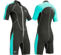 (TG. XL/5) Cressi Lido Lady, Muta Shorty Premium Neoprene 2 mm Donna, Nero/Acqua