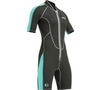 Cressi Lido Lady Shorty Wetsuit 2 mm, Muta Shorty per Snorkeling, Nuoto e Sport Acquatici, in Neoprene Ultra Stretch 2 mm Donna, Nero/Acquamarina, XS