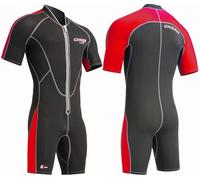 Cressi, Lido Man 2 mm, Muta Shorty in Neoprene High Stretch, Uomo, Nero/Rosso, L