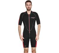 Cressi, Lido Man 2 mm, Muta Shorty in Neoprene High Stretch, Uomo, Nero/Rosso, M