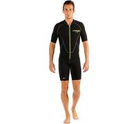 Cressi, Lido Man 2 mm, Muta Shorty in Neoprene High Stretch, Uomo, Nero/Verde, L