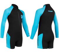 Cressi Little Shark Shorty Wetsuit Black/Blue 2mm L. Sleeve 5/6 Age