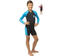 Cressi Little Shark, Shorty Wetsuit 2 mm, Muta Shorty Junior Disponibile a Maniche Corte o Maniche Lunghe Unisex - Bambini, Nero/Blu, 9/10 Anni