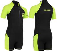 Cressi Little Shark, Shorty Wetsuit 2 mm, Muta Shorty Junior Disponibile a Maniche Corte o Maniche Lunghe Unisex - Bambini, Nero/Lime, 11/12 Anni