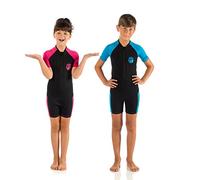 Cressi Little Shark, Shorty Wetsuit 2 mm, Muta Shorty Junior Disponibile a Maniche Corte o Maniche Lunghe Unisex - Bambini, Nero/Rosa, 11/12 Anni