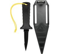 CRESSI Mamba Knife - Coltello per Immersioni dal Design Sottile Appuntito, Lama Doppio Taglio Liscio/Seghettato di 7cm, Fodero con Laccio/Fermo di Sicurezza