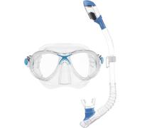 Cressi Marea Jr & Minidry Combo, Set Snorkeling Bambino, Trasparente/Blu