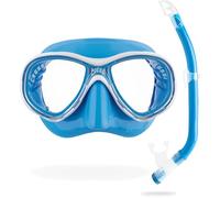 Cressi Combo Set Marea Vip Jr, Set composto da Maschera Marea Jr e Snorkel Top Unisex Bambino, Blu/Bianco, Taglia Unica