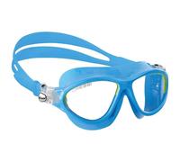 Cressi Mini Cobra - Premium Occhialini per il Nuoto, Piscina e Snorkeling, Azzurro/Lime/Lenti Chiare, Bambini 7/15 Anni