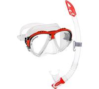 Cressi Matrix & Gamma Combo Set Maschera e Snorkel, Unisex - Adulto, Trasparente/Rosso, Taglia Unica