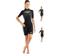 Cressi Med X Lady, Muta Shorty in Neoprene Bifoderato 2.5 mm High Stretch Donna, Nero/Bianco/Grigio, S/2