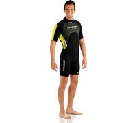 CRESSI Med X Man, Muta Shorty in Neoprene Bifoderato 2.5 mm High Stretch Uomo, Nero/Giallo/Silver, S/2