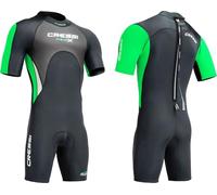 Cressi Med X Man, Muta Shorty in Neoprene Bifoderato 2.5 mm High Stretch Uomo, Nero/Lime/Silver, XXXXL/8