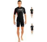 Cressi Med X Man, Muta Shorty in Neoprene Bifoderato 2.5 mm High Stretch Uomo, Nero/Rosso/Silver, XXXL/7