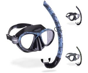 Cressi Metis & Corsica - Combo Set Mimetico per Pesca e Apnea, Maschera Metis e Snorkel Corsica, Taglia Unica, Adulto Unisex
