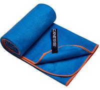 Cressi Microfibre Fast Drying, Asciugamano/Telo Sportivo in Microfibra, Vari Colori e Misure Unisex Adulto, Azzurro/Arancione, 80 x 160 cm