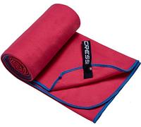 Cressi Microfibre Fast Drying, Asciugamano/Telo Sportivo in Microfibra, Vari Colori e Misure Unisex Adulto, Rosso/Azzurro, 80 x 160 cm