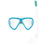 CRESSI Mini Peg & Mini Island Aqua Green/Blue - Snorkeling Kids Combo Set 2/5 Anni, Maschera Mini Peg + Snorkel Mini Island, Verde Acqua/Blu, Taglia Unica
