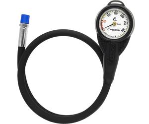 Cressi Mini SPG W/Rubber Housing Vale 300 C White (Bar) - Mini Manometro con Guscio in Gomma e Frusta HP, Bianco, Taglia Unica, Unisex