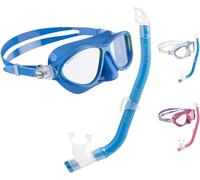 Cressi Moon Kid Combo Set - Maschera Moon + Snorkel Top per Immersioni e Snorkeling, Azzurro/Lime, Taglia Unica, Unisex Bambini