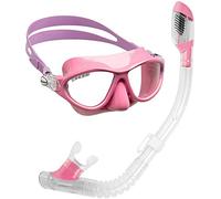 Cressi Moon Kid Maschera Subacquea, Unisex Bambini, Rosa/Lilla, 7-15 Anni + Mini Dry Snorkel, Unisex - Bambino, Trasparente/Rosa