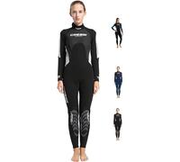 Cressi Morea Lady Wetsuit Full 3 mm, Muta Monopezzo Neoprene Ultrastretch Donna, Nero/Grigio/Argento, XS/1