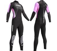 Cressi Morea Lady Wetsuit Full 3 mm, Muta Monopezzo Neoprene Ultrastretch Donna, Nero/Rosa/Argento, L/4