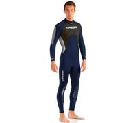 Cressi Morea Wetsuit Full 3 mm, Muta Monopezzo Neoprene Ultrastretch Uomo, Blu/Argento/Argento, XL/5