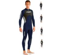 Cressi Morea Wetsuit Full 3 Mm, Muta Monopezzo Neoprene Ultrastretch Uomo, Blu/Silver/Grigio, M