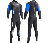 Cressi Morea Wetsuit Full 3 mm, Muta Monopezzo Neoprene Ultrastretch Uomo, Nero/Blu/Argento, S/2