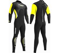 Cressi Morea Wetsuit Full 3 mm, Muta Monopezzo Neoprene Ultrastretch Uomo, Nero/Giallo/Argento, XXL/6
