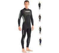 Cressi Morea Wetsuit Full 3 mm, Muta Monopezzo Neoprene Ultrastretch Uomo, Nero/Argento/Argento, XXL/6