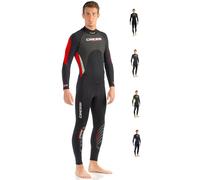 Cressi Morea Wetsuit Full 3 mm, Muta Monopezzo Neoprene Ultrastretch Uomo, Nero/Rosso/Argento, XXL/6