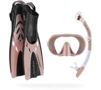 CRESSI Musa Explorer Set Rose Gold S/M - Set Maschera, Pinne, Snorkel per Adulti, Rosa Oro S/M