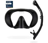 CRESSI Musa & Scilla Black - Combo Set Snorkeling Maschera Musa e Snorkel Scilla, Nero, Taglia Unica, Adulti