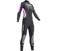 Cressi Morea Lady Wetsuit Full 3 mm, Muta Monopezzo Neoprene Ultrastretch Donna, Nero/Rosa/Silver, S