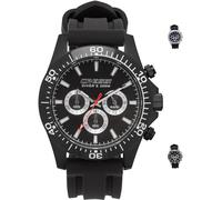 Cressi Nereus, Orologio Cronografo Analogico Professionale Subacqueo 200 m/20 ATM Unisex Adulto, Nero/Nero, Taglia Unica