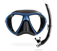 CRESSI, Combo Set Maschera Ocean + Snorkel Gamma, per Immersioni e Snorkeling Unisex Adulto, Nero/Blu, Unica