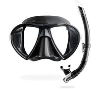 Cressi Set Snorkeling Ocean VIP – Maschera + Snorkel – Nero – Taglia Unica Unisex