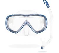 Cressi Ondina Vip Jr Combo, Set Maschera Subacquea e Snorkel Top Unisex bambini, Trasparente/Blu, Taglia unica confezione da 2