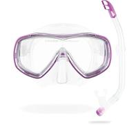 Cressi Ondina VIP Jr Combo, Set Maschera Subacque Bambina, Trasparente/Rosa