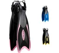 Cressi Palau Fins, Pinne Regolabili per Immersioni, Apnea e Snorkeling Adulto e Bambino, Nero/Rosa, 35/38 EU