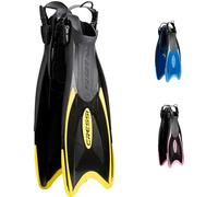 Cressi Palau Fins, Pinne Regolabili per Immersioni, Apnea e Snorkeling Adulto e Bambino, Nero/Giallo, 41/44 EU