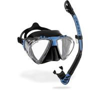 Cressi Penta + Alpha Combo Blue SIL Black, Maschera Snorkel UD Unisex Adulto, Nero/Blu, Unica