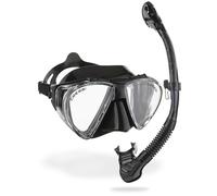 Cressi Penta Alpha/Ud Premium Combo, Set Snorkeling Maschera E Unisex Adulto, Nero, Taglia unica