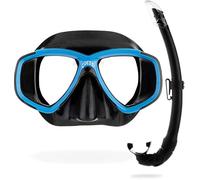 Cressi Perl Mexico Combo Black/Blue-Combo Set Maschera Perl Snorkel Mexico per Immersioni e Snorkeling, Nero/Blu, Taglia Unica