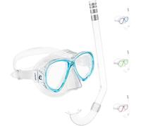 Cressi Perla Jr Snorkeling & Apnea Combo Set Maschera + Snorkel Minigringo, Trasparente/Acquamarina, Taglia Unica, Junior Unisex