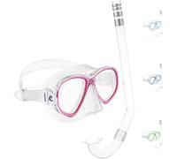 Cressi Perla Jr Snorkeling & Apnea Combo Set Maschera + Snorkel Minigringo, Trasparente/Rosa, Taglia Unica, Junior Unisex